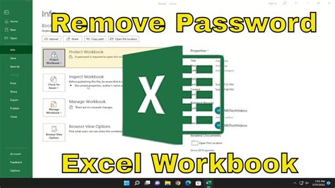 how to remove password protection from excel.